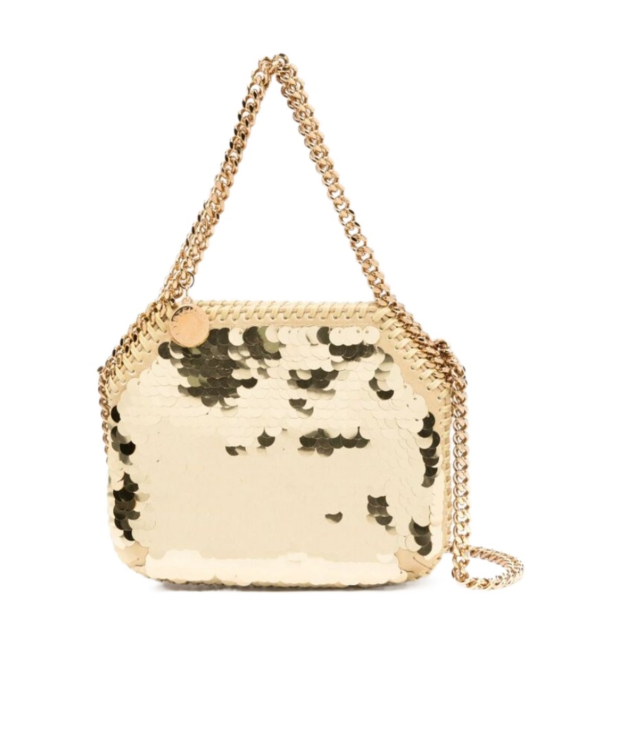Stella Mccartney Falabella Oversized Sequin Mini Tote Bag In Nude