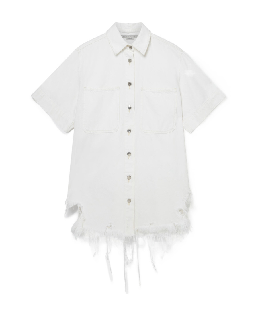 Stella Mccartney Logo Short-sleeved Shirt In White