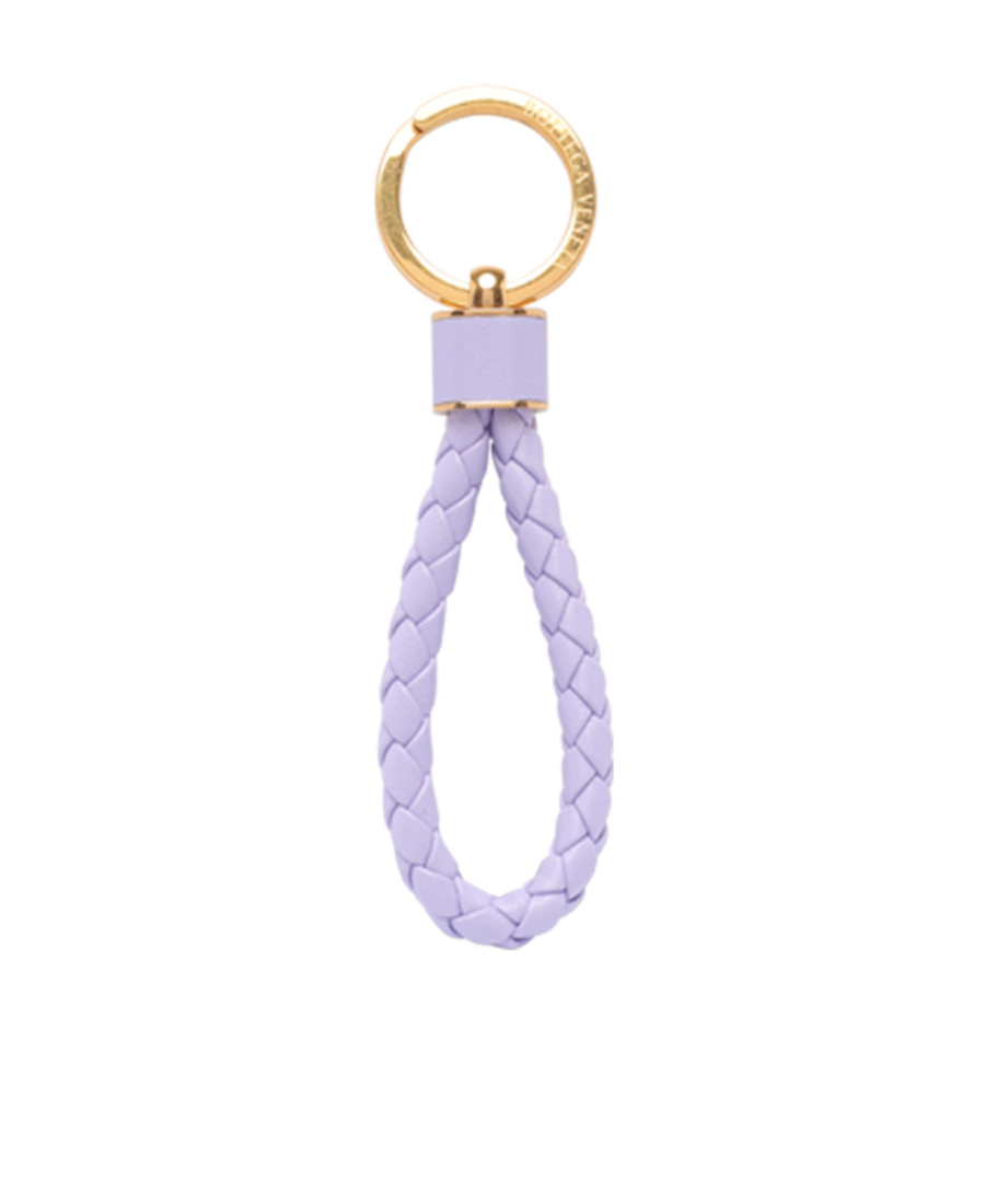Bottega Veneta Purple Intrecciato Keychain In Purple