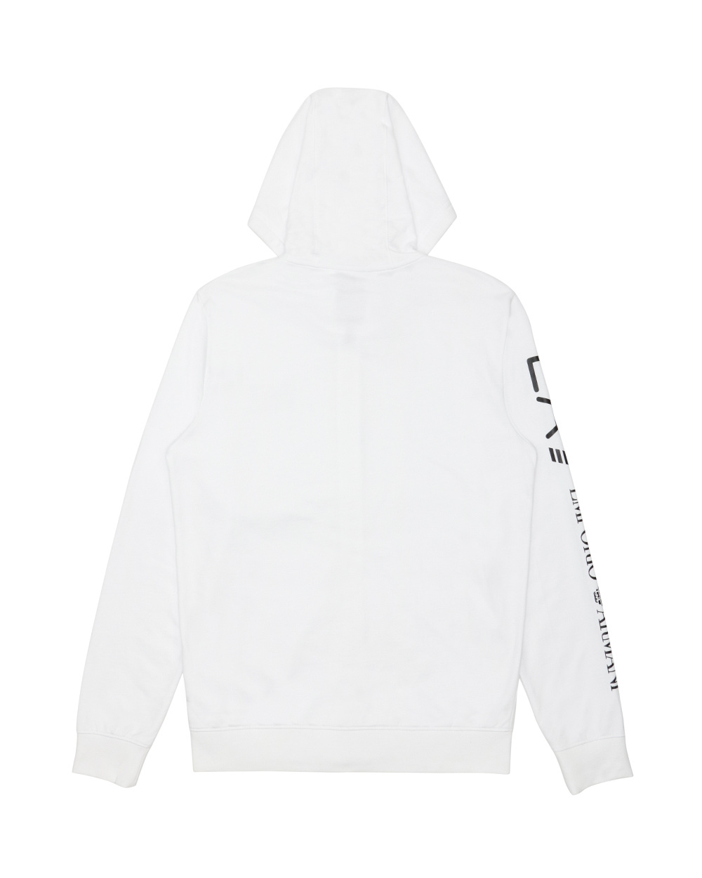 Ea7 Logo Printed Hooded Casual Jacket In White