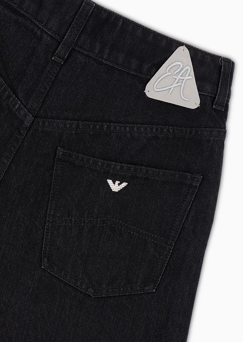 Shop Emporio Armani Wide-leg Jeans In Black
