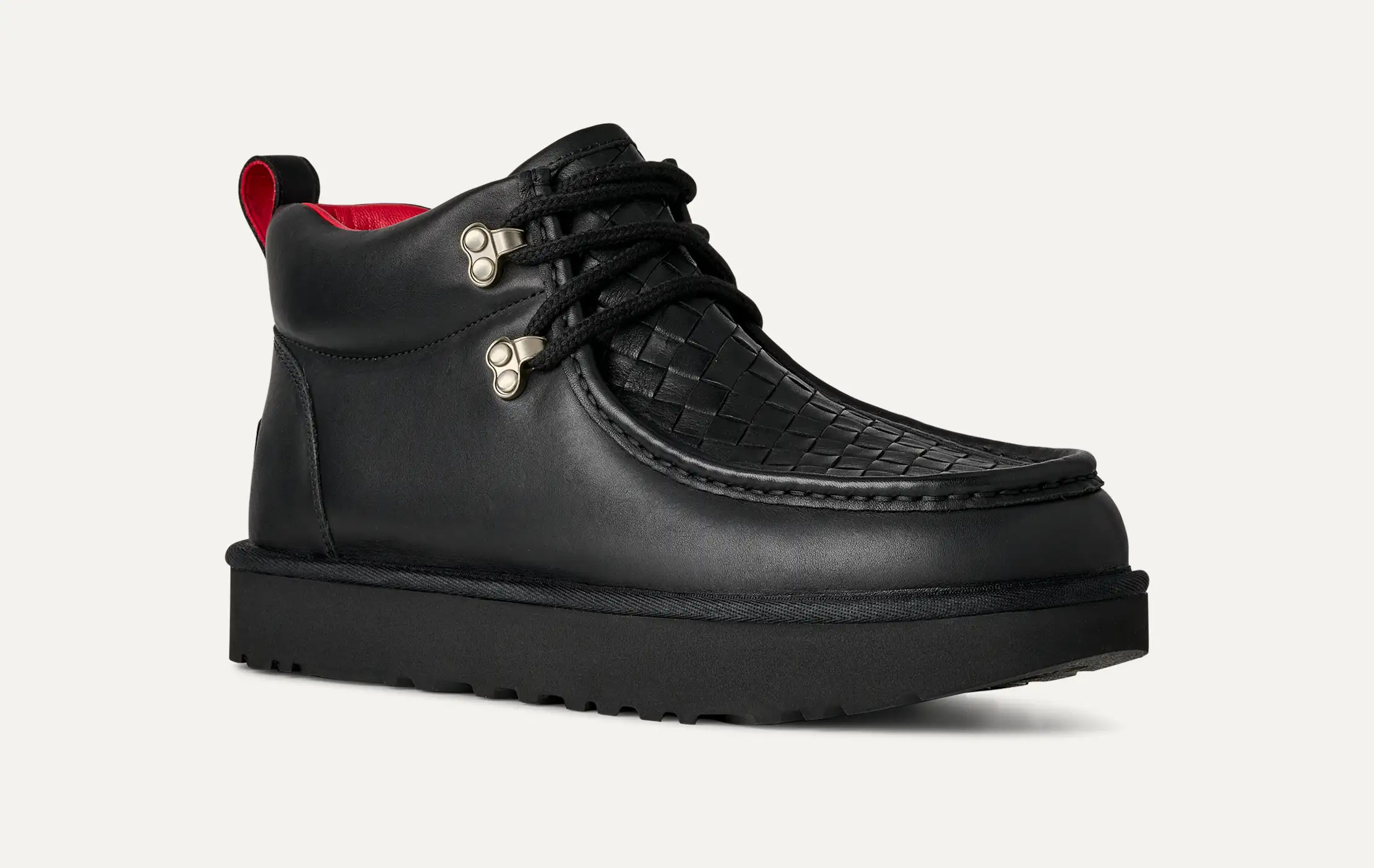 Ugg Woven Lace-up Trainers In Black