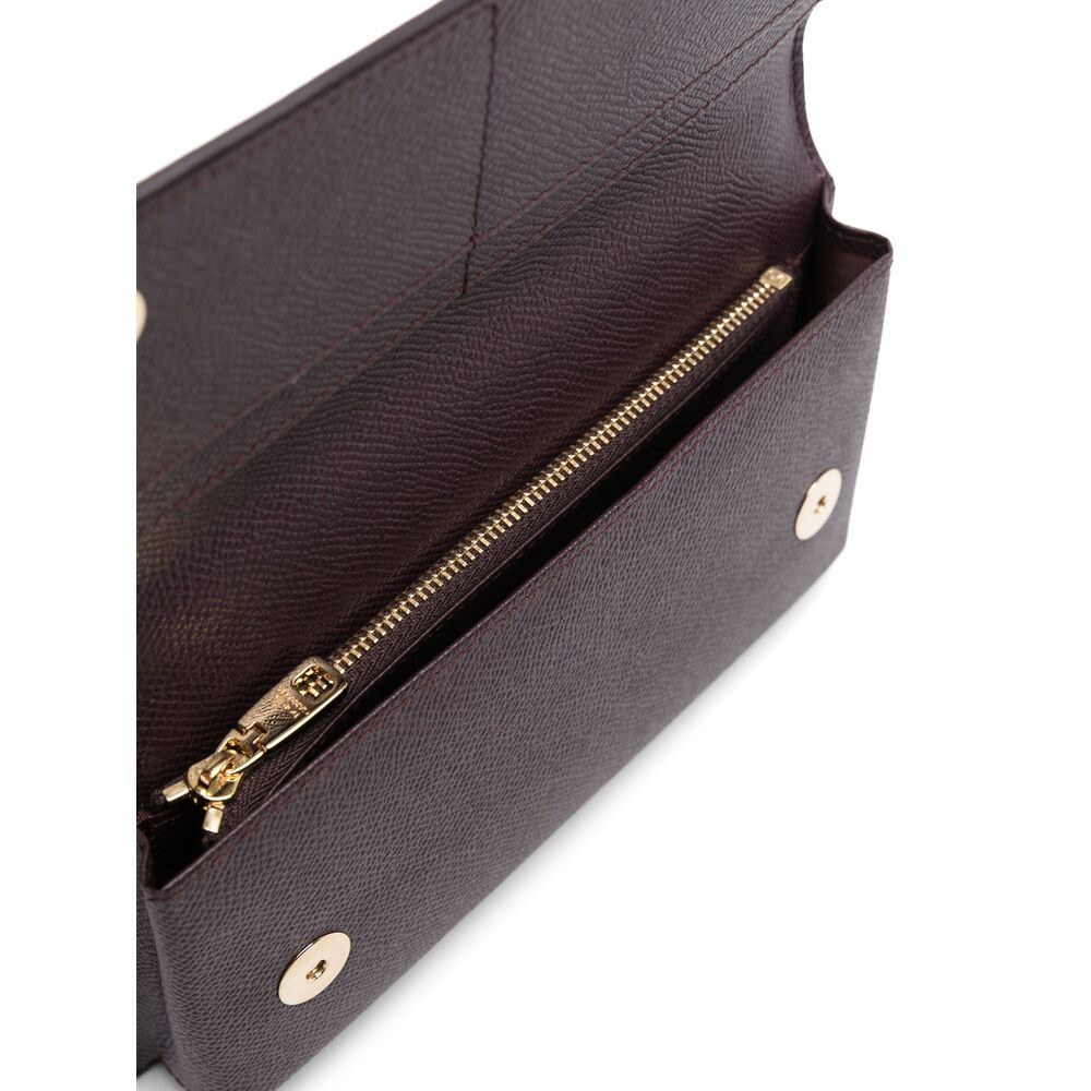 Dolce & Gabbana Structured Phone Bag With Textured Finish In Purple