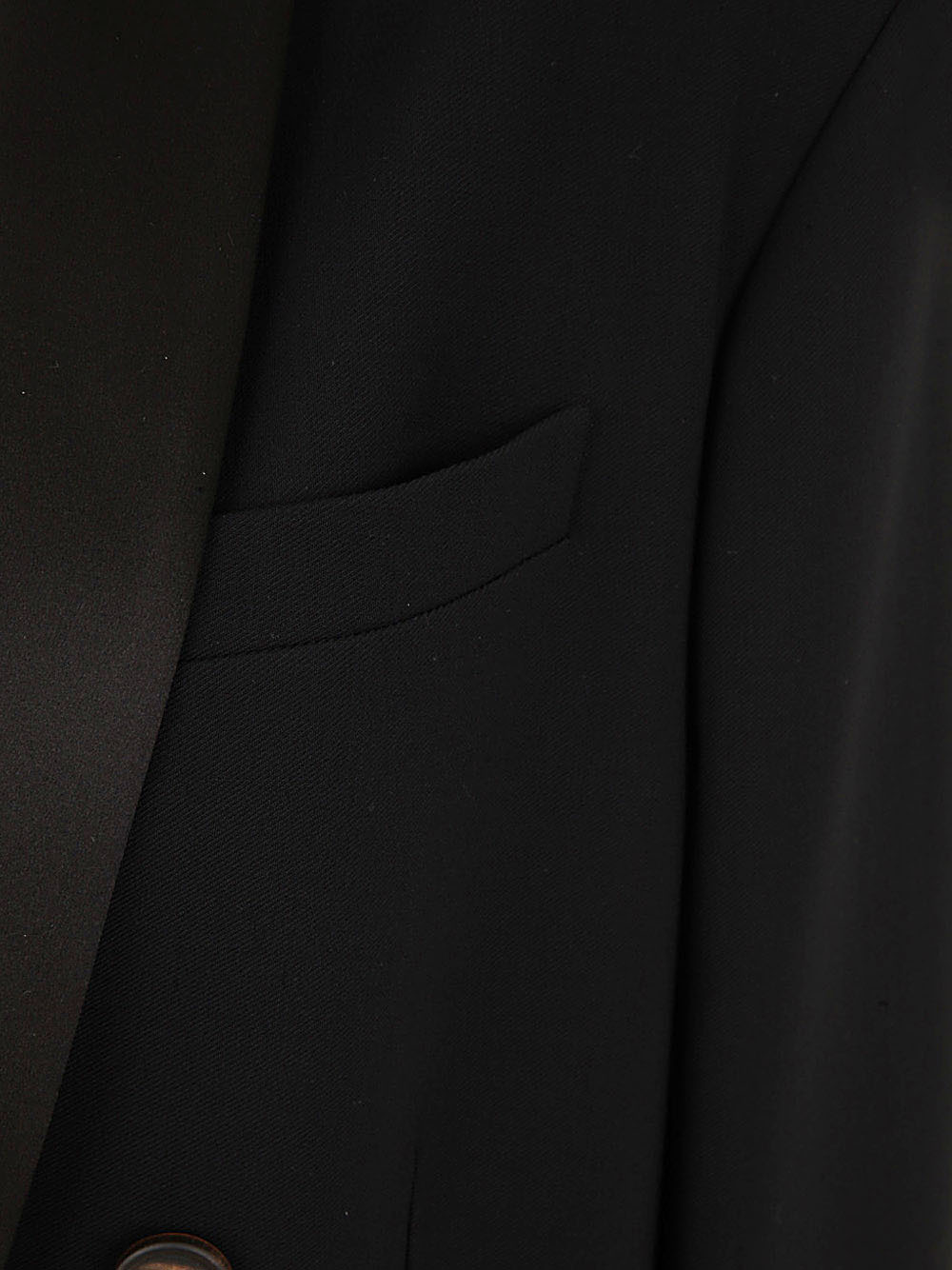Brunello Cucinelli Jacket Double Breasted Satin Lapel In Black