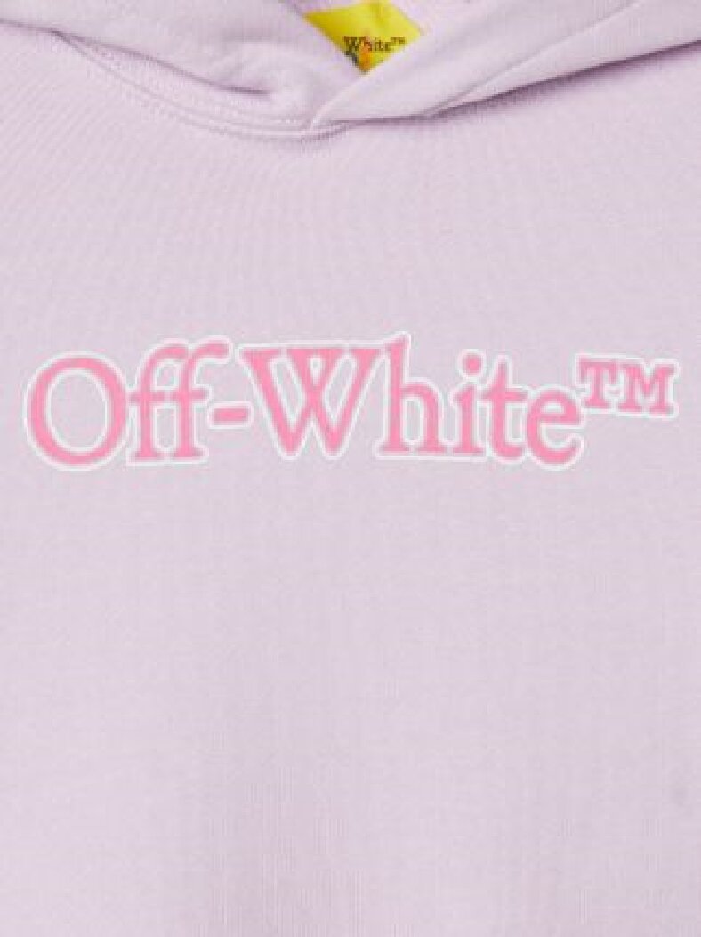Off-white Big Bookish Cotton Hoodie In Purple