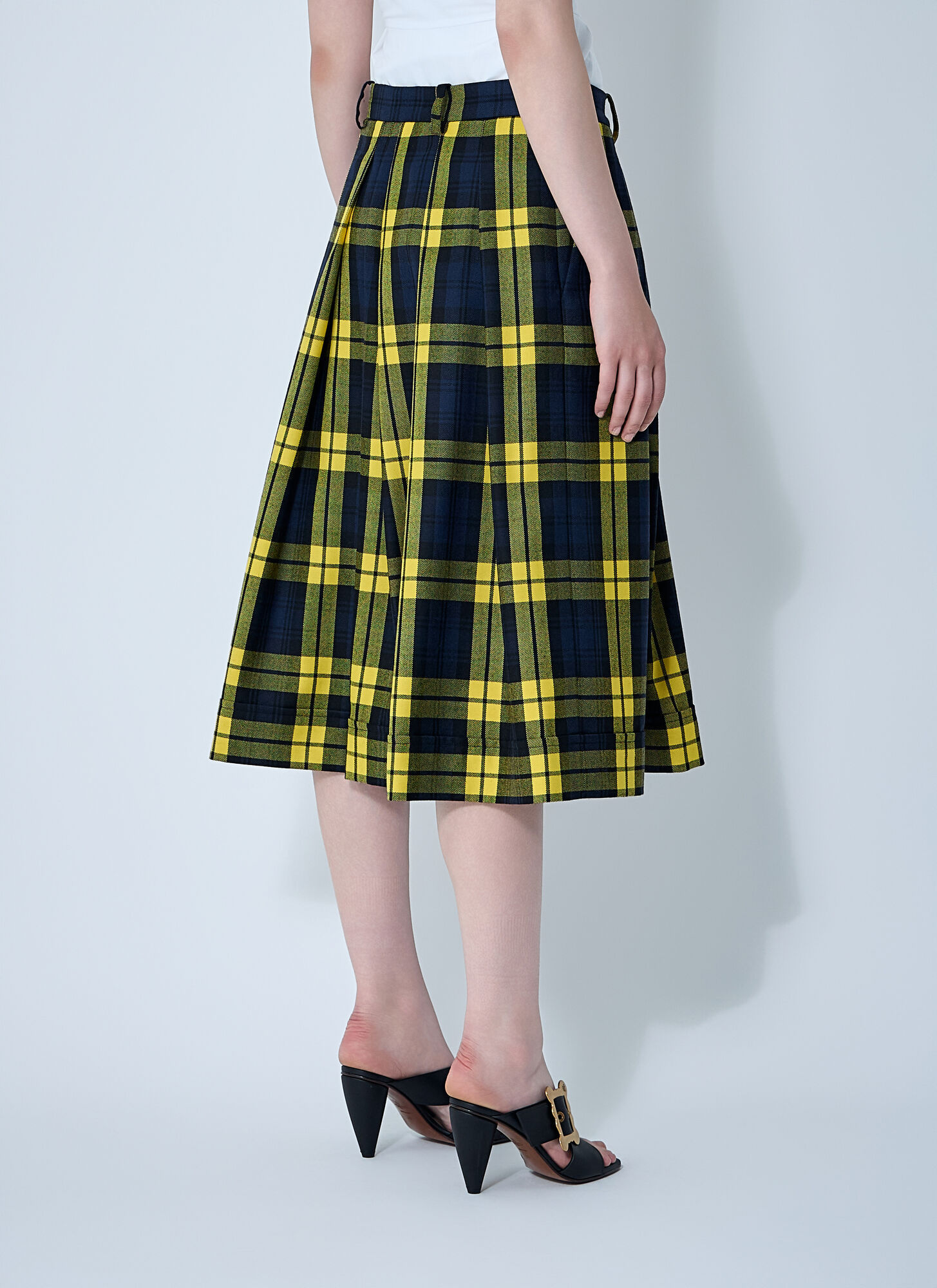 Vivienne Westwood Checked Pleated Midi Skirt In Green