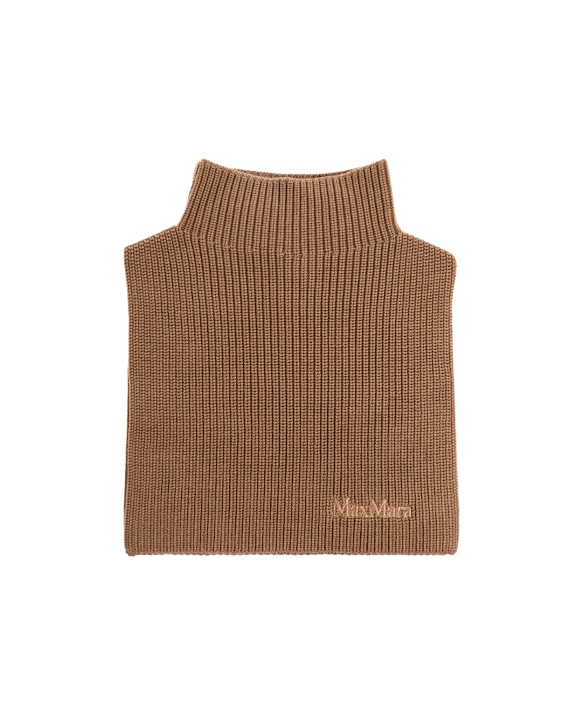 Max Mara Knitted Shawl In Brown