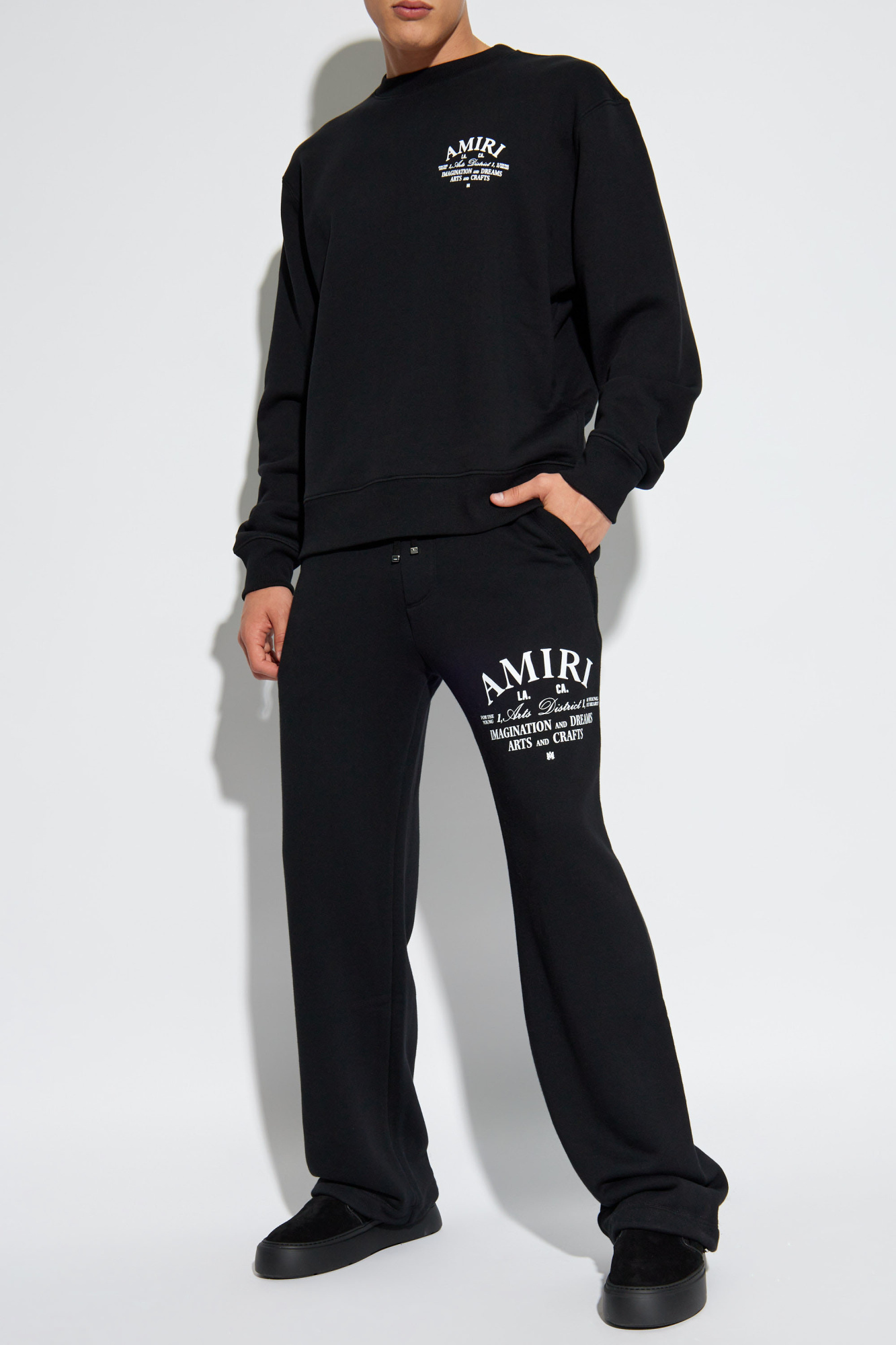 Amiri Logo Printed Drawstring Sweatpants In Black