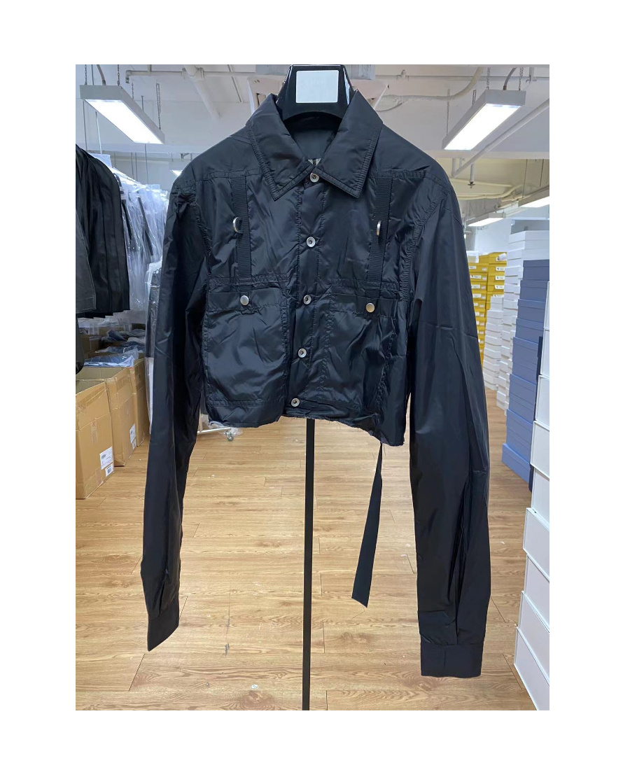 Rick Owens Drkshdw Short Ribbon Casual Jacket In Black