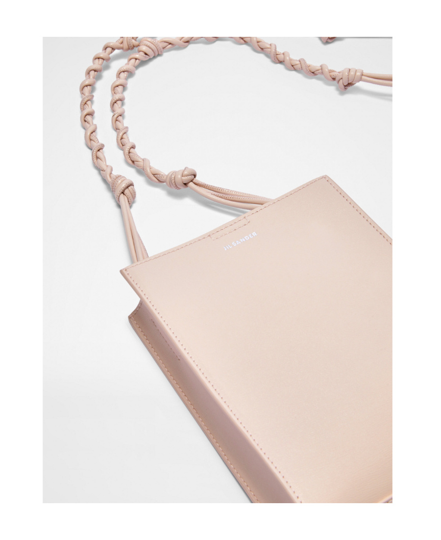 Jil Sander White Embossed Crocodile Effect Shoulder Bag In Pink