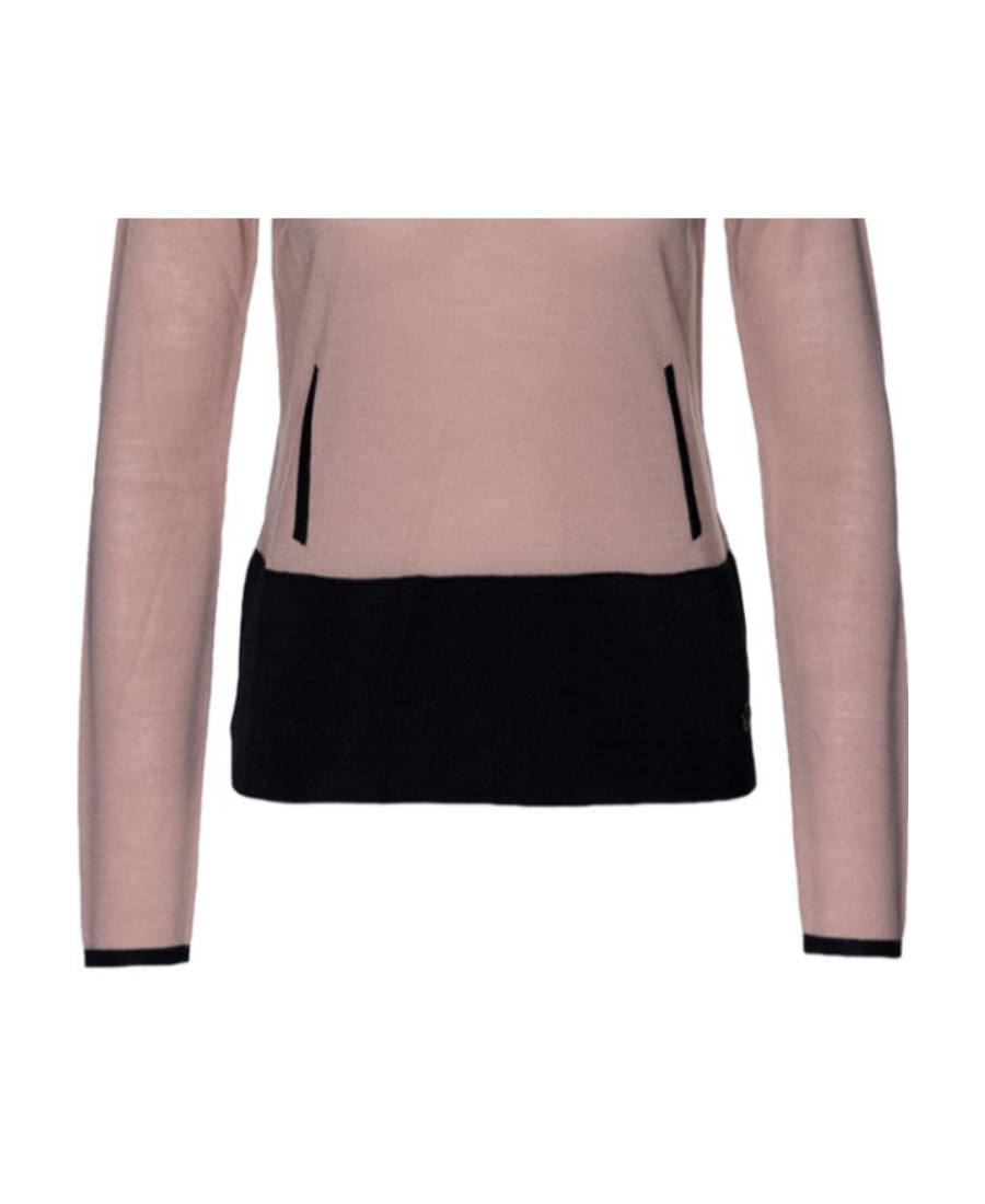 Armani Jeans Densely Knit Pullover With Round Neck In Pink