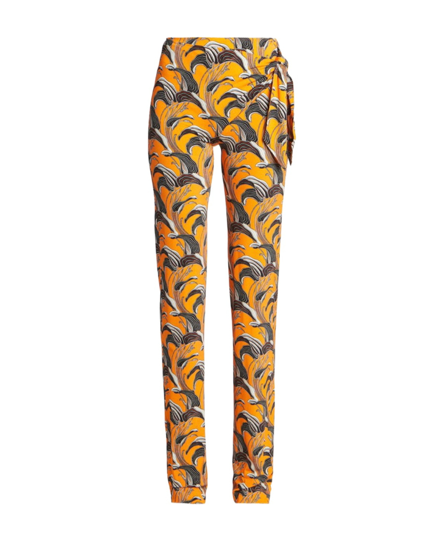 Rabanne Abstract Printed Knot Detail Trousers In Multicolor