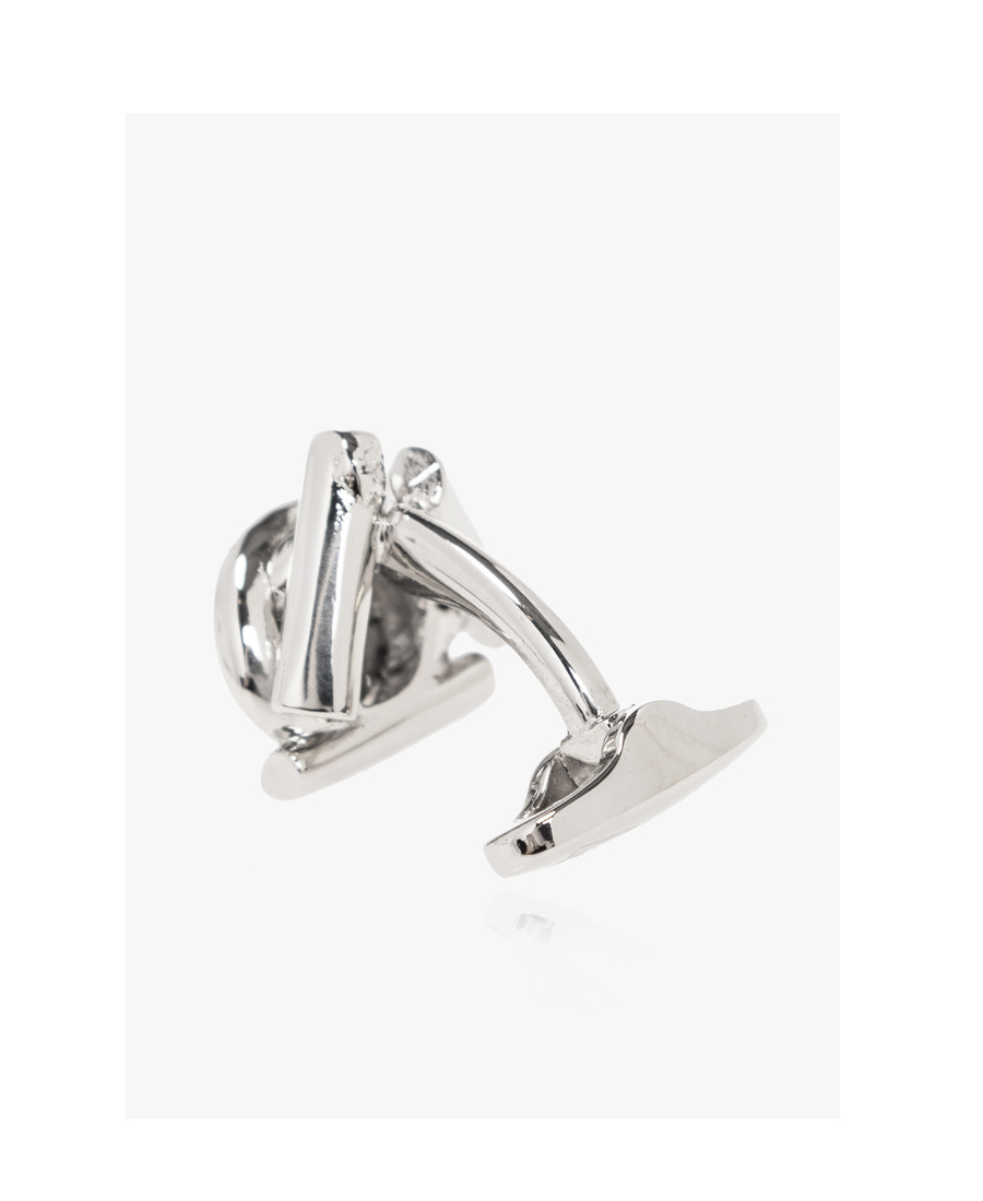 Ferragamo Logo Cufflink In White