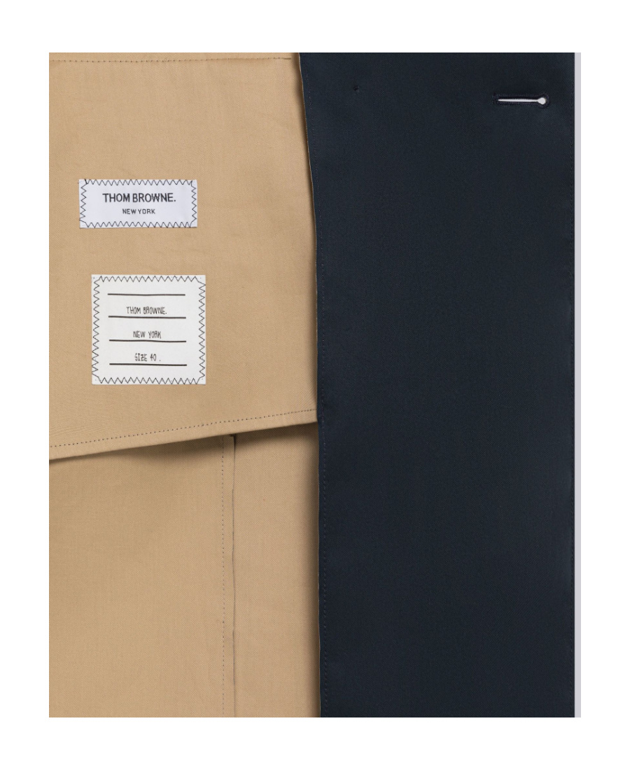 Thom Browne Rwb-detail Belted Trench Coat In Black