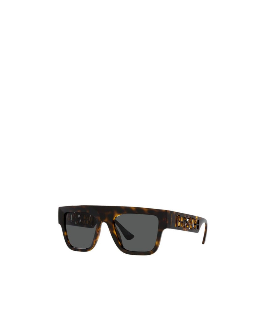 Versace Logo-detail Square-frame Sunglasses In Black