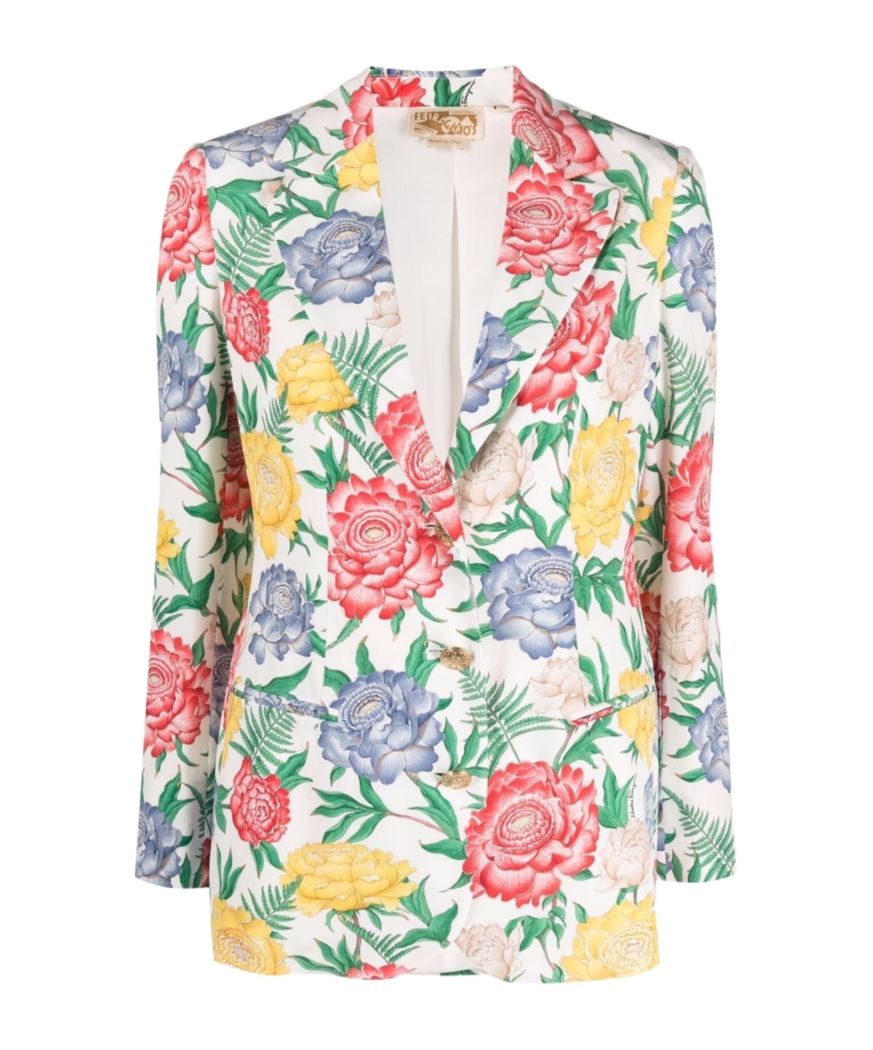 Ferragamo Long Sleeved Suit Jacket In White