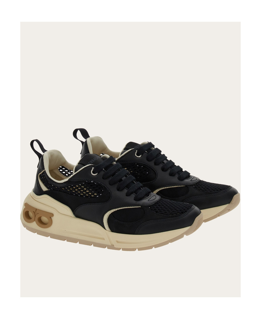 Shop Ferragamo Logo Low-upper Sports Shoes In Black