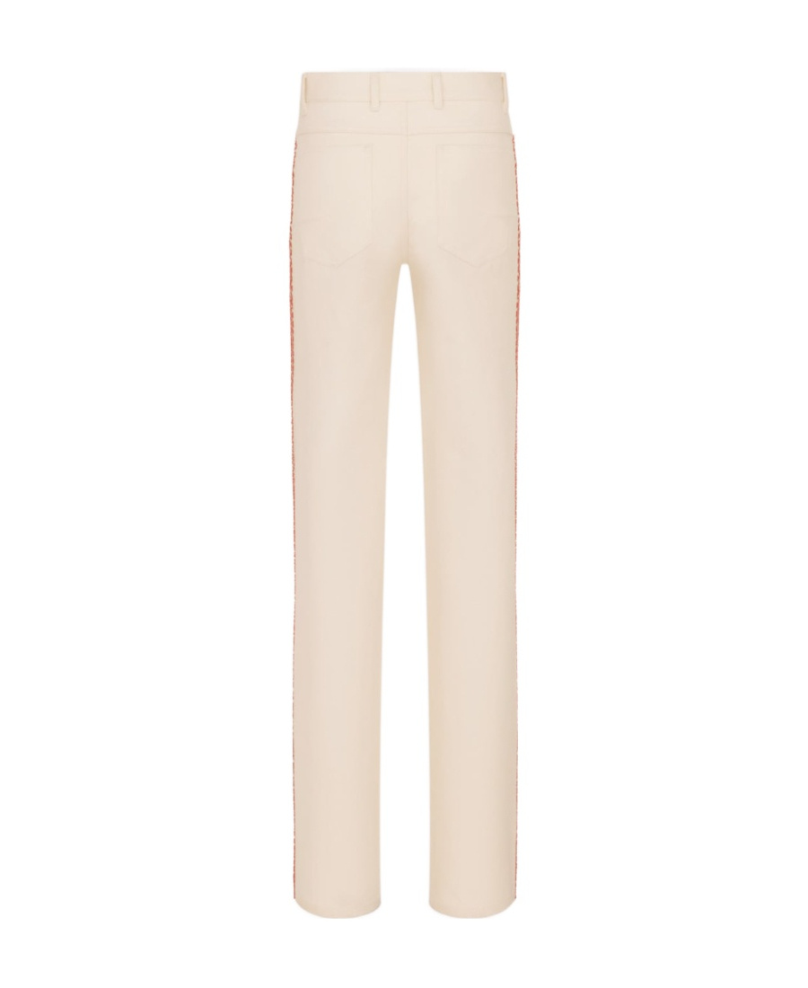 Dior Jeans With Beaded Pattern In White