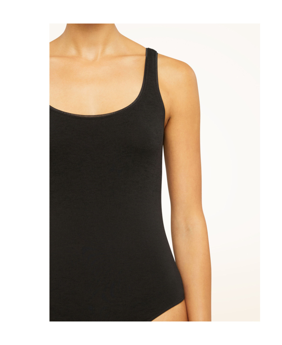 Wolford Black Black Scoop Neck Bodysuit In Black