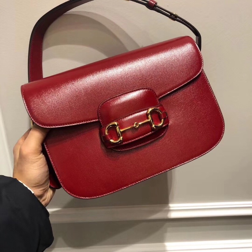 Shop Gucci 1955 Horsebit Shoulder Bag In Red