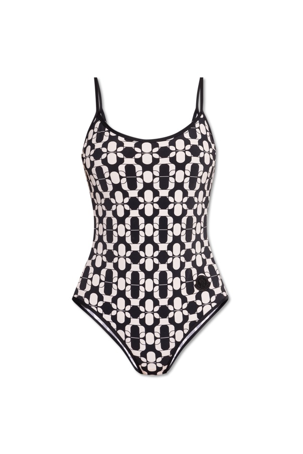 Moncler Maillot De Bain À Imprimé Géométrique In Black