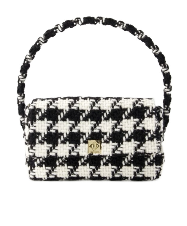ANINE BING NICO HOUNDSTOOTH-PATTERN SHOULDER BAG