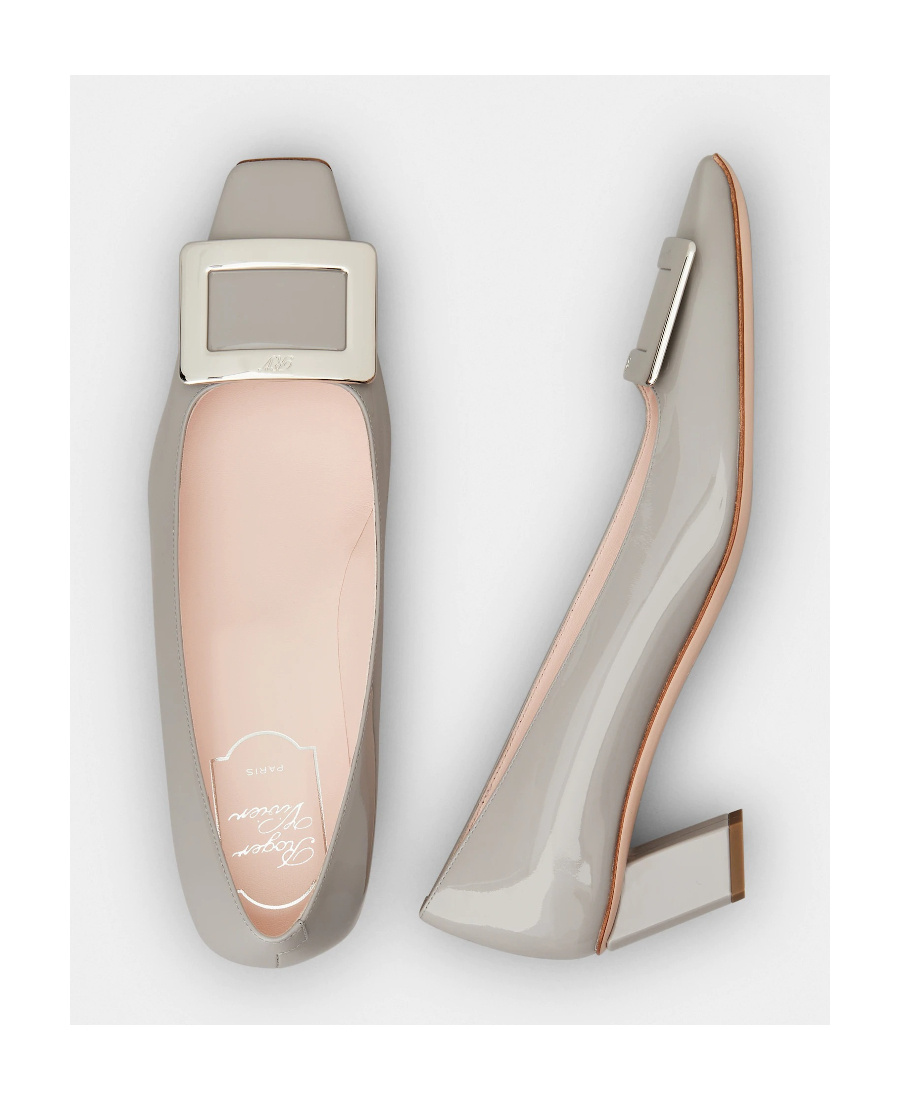 Roger Vivier 45mm Belle Vivier Suede Pumps In Gray