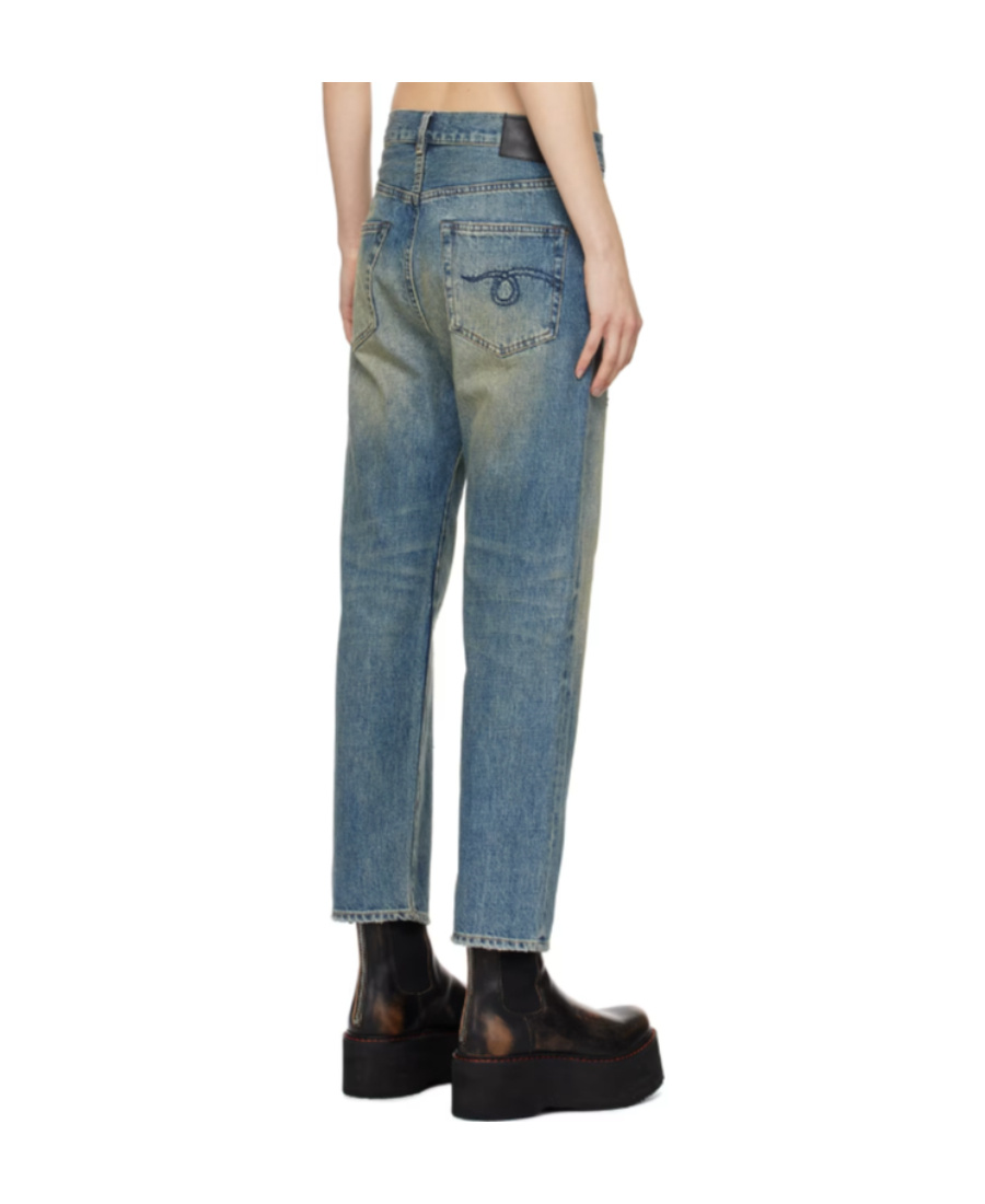 R13 Cropped Wide-leg Jeans In Blue