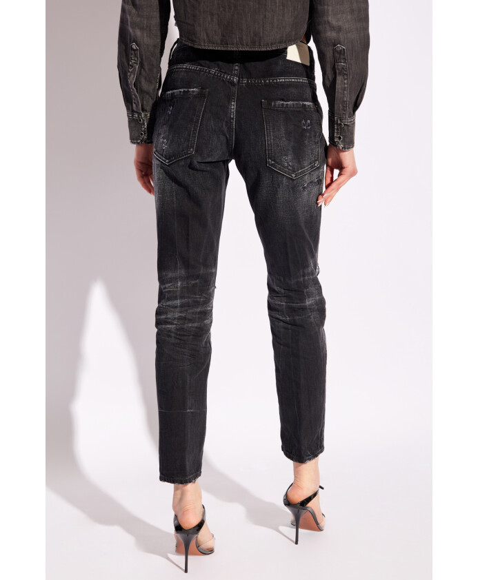 Dsquared2 Cool Girl Black Cotton Blend Jeans In Black