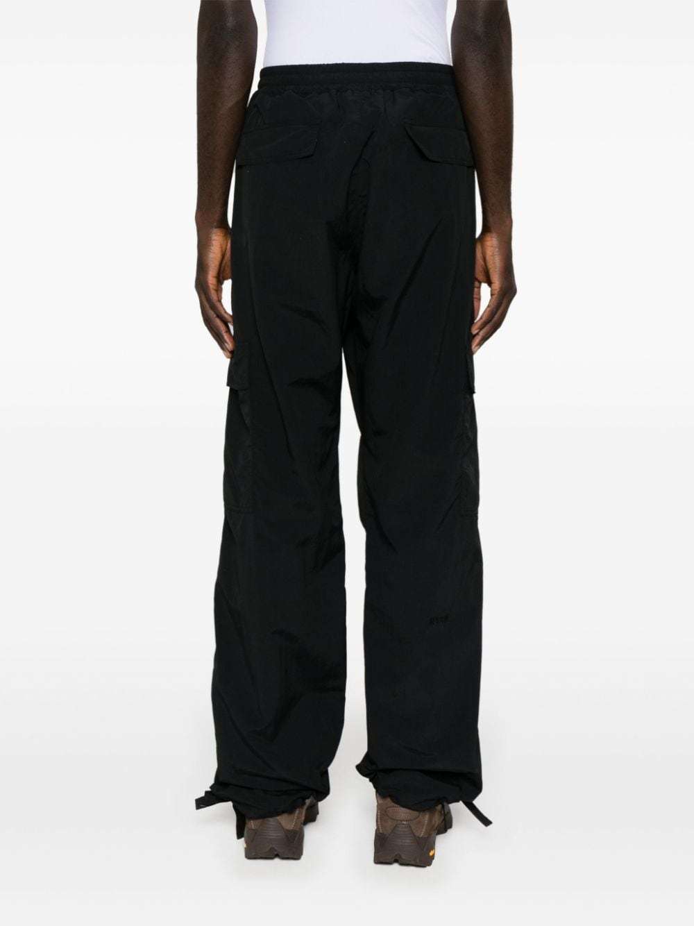 Msgm Straight-leg Ripstop Cargo Trousers In Black