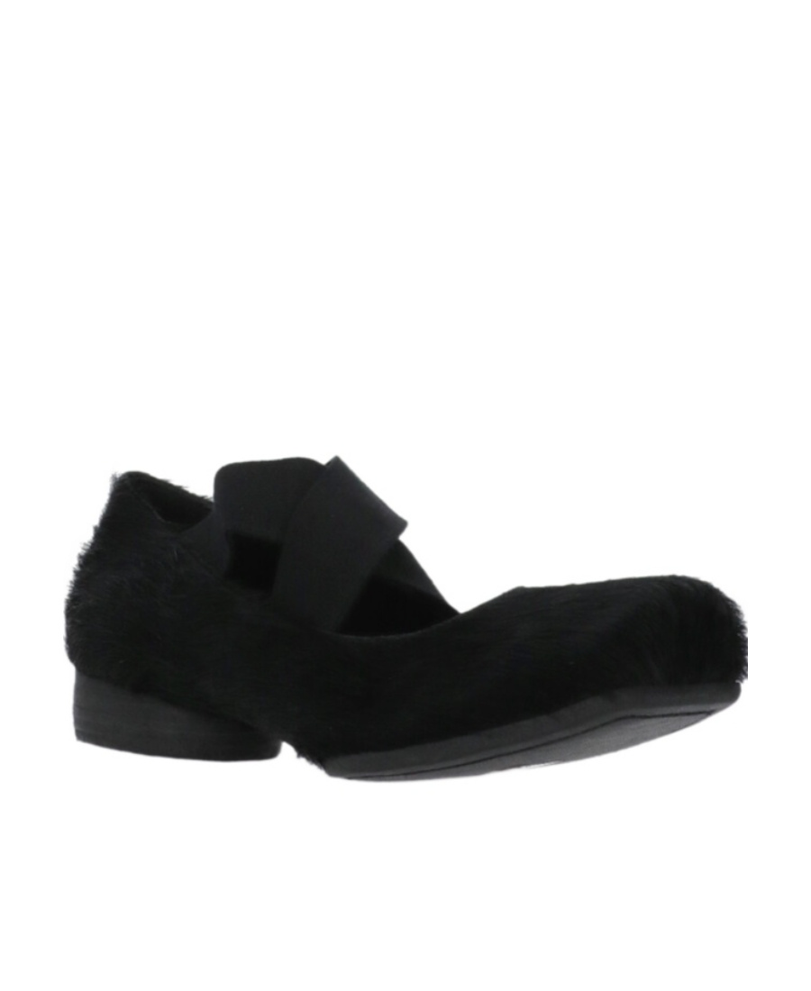 Uma Wang 23mm Square-toe Leather Ballerina Shoes In Black