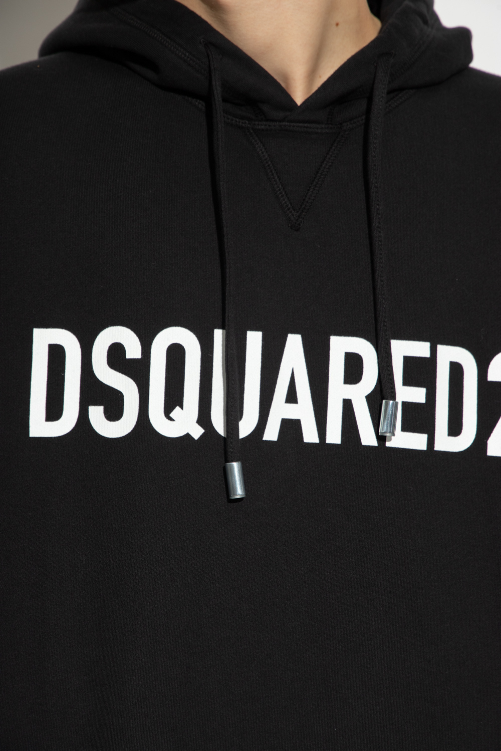 Shop Dsquared2 Logo-print Cotton Hoodie In Black