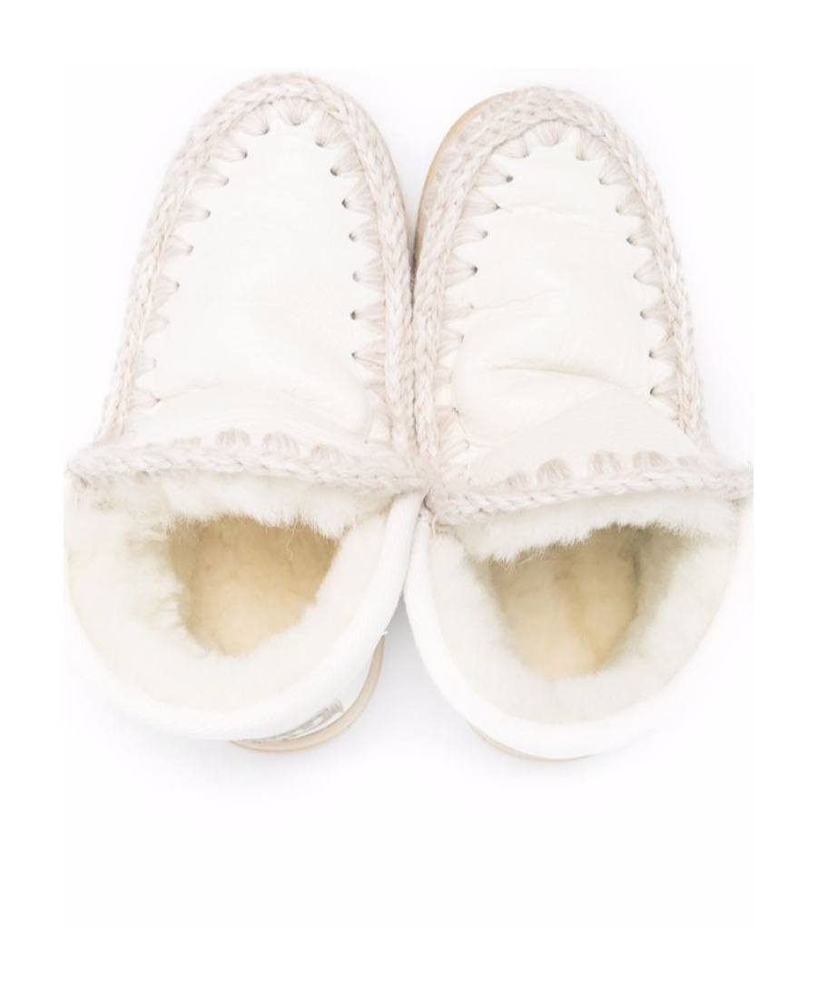 Mou Shearling Leather Boots In White