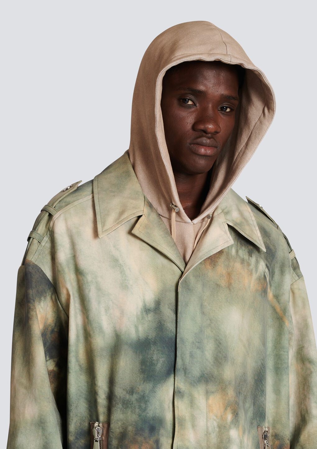 Balmain Dyed-effect Jacket In Nude