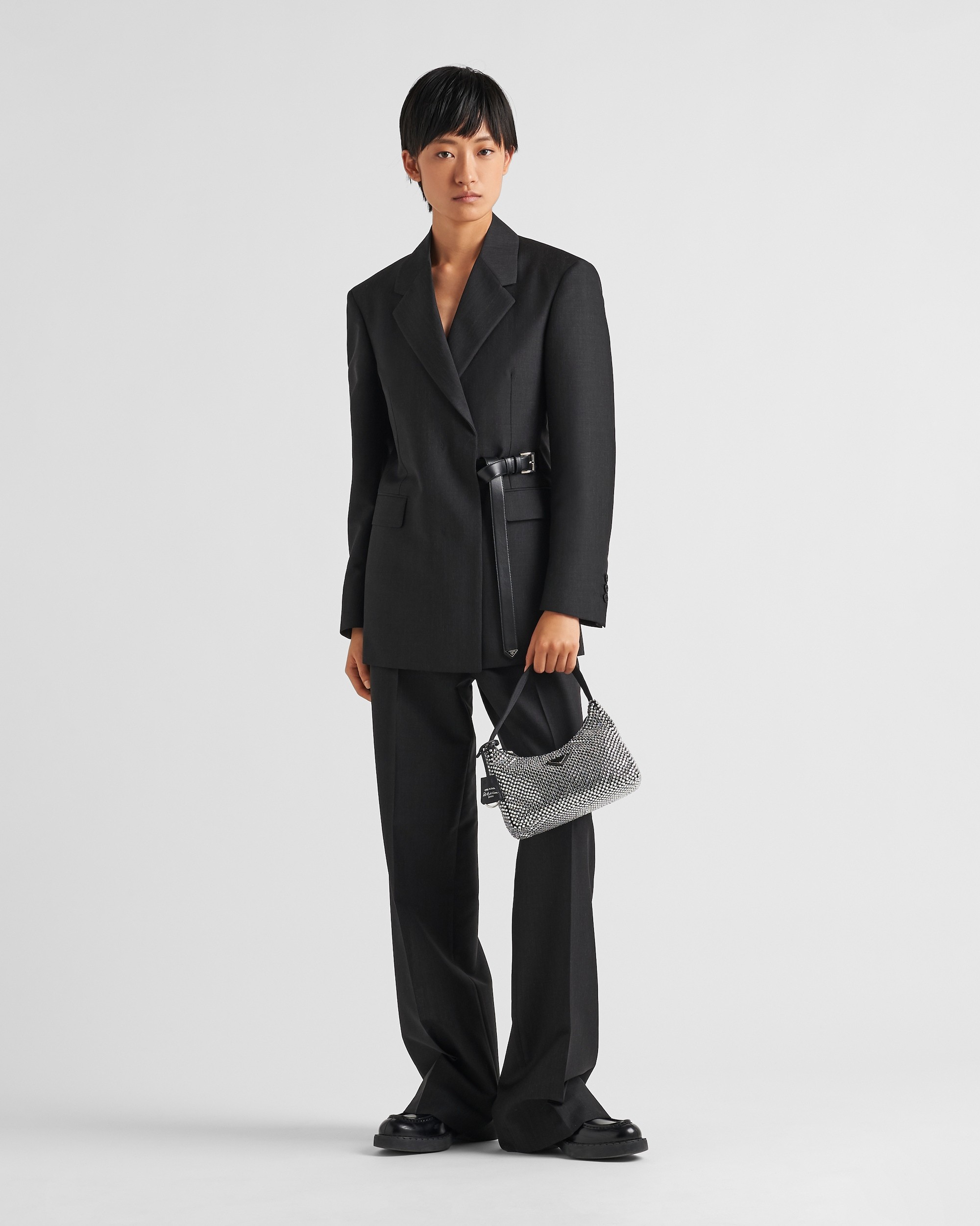 Prada Satin Mini-bag With Crystals In White