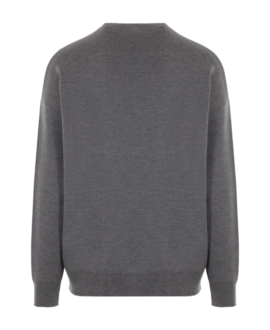 Loewe Heart Intarsia Dropped Shoulder Sweater In Gray