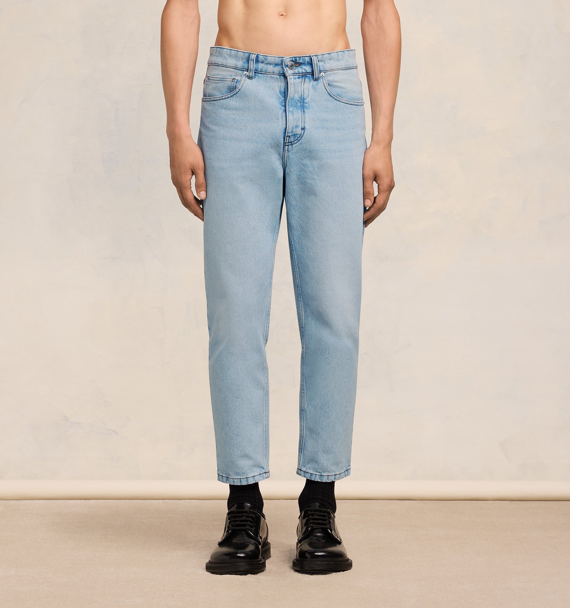 Ami Alexandre Mattiussi Mid-rise Straight-leg Jeans In Gray