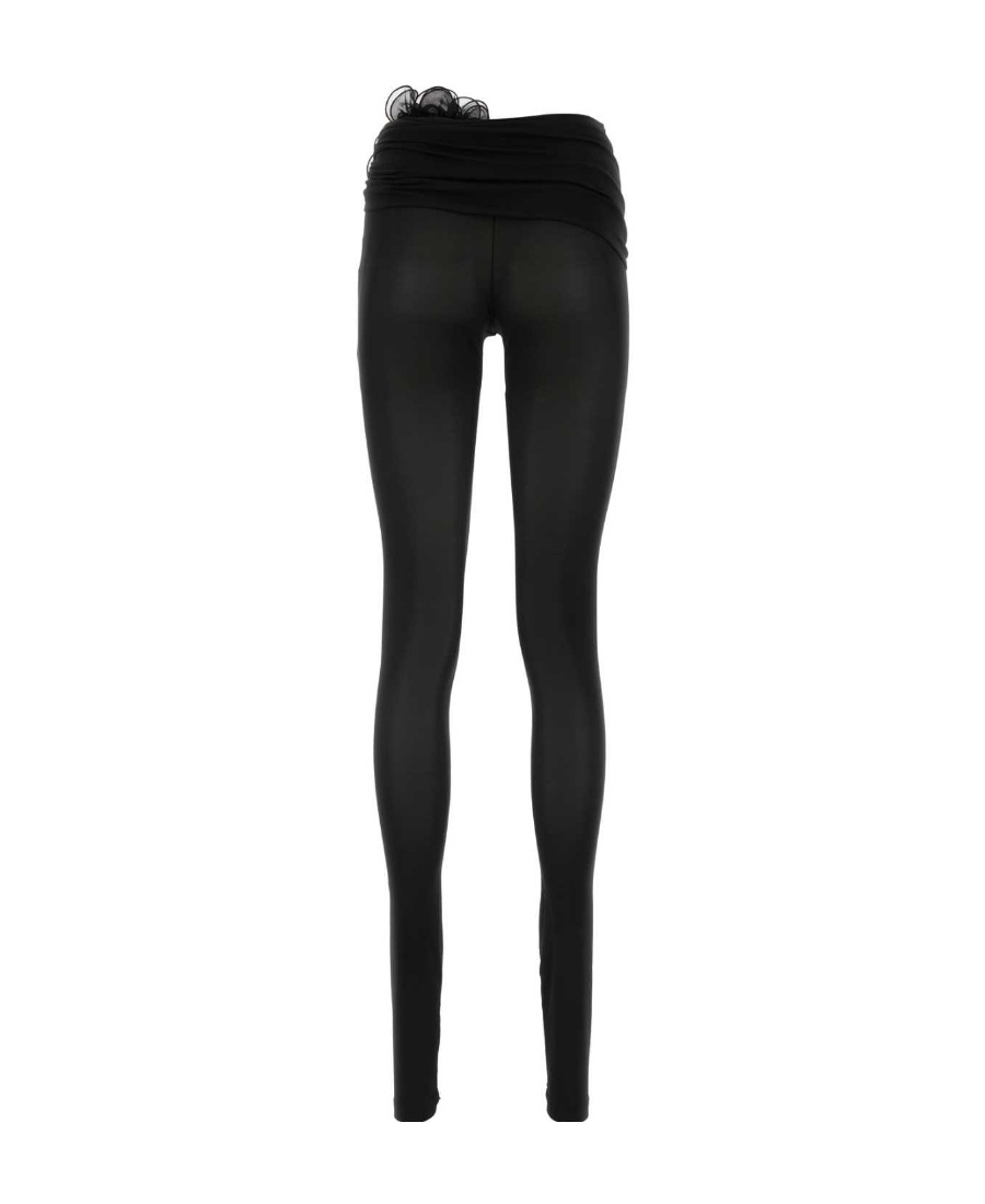 Shop Magda Butrym Floral-appliqué Leggings In Black