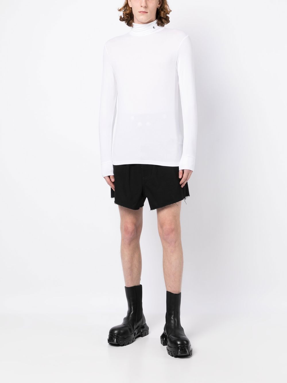 Raf Simons Hand-print Long-sleeve T-shirt In White