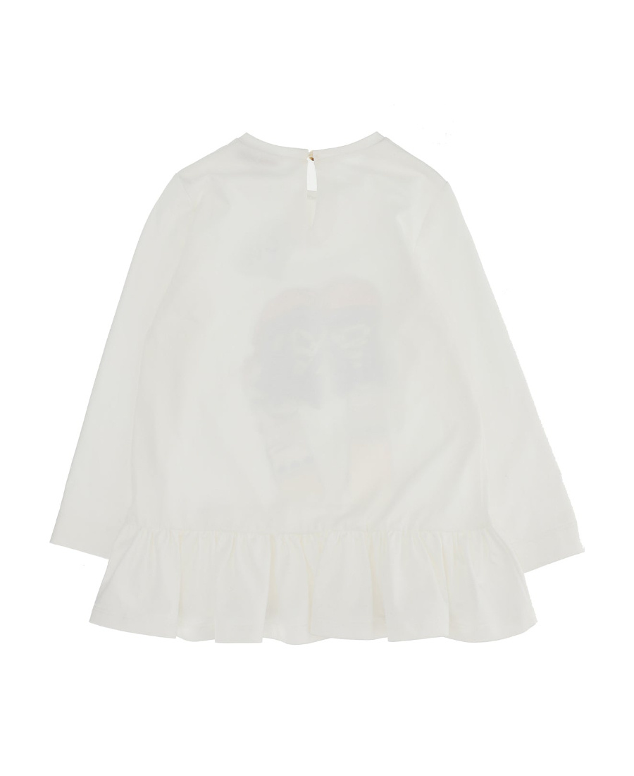 Monnalisa T-shirt With Long Sleeves In White