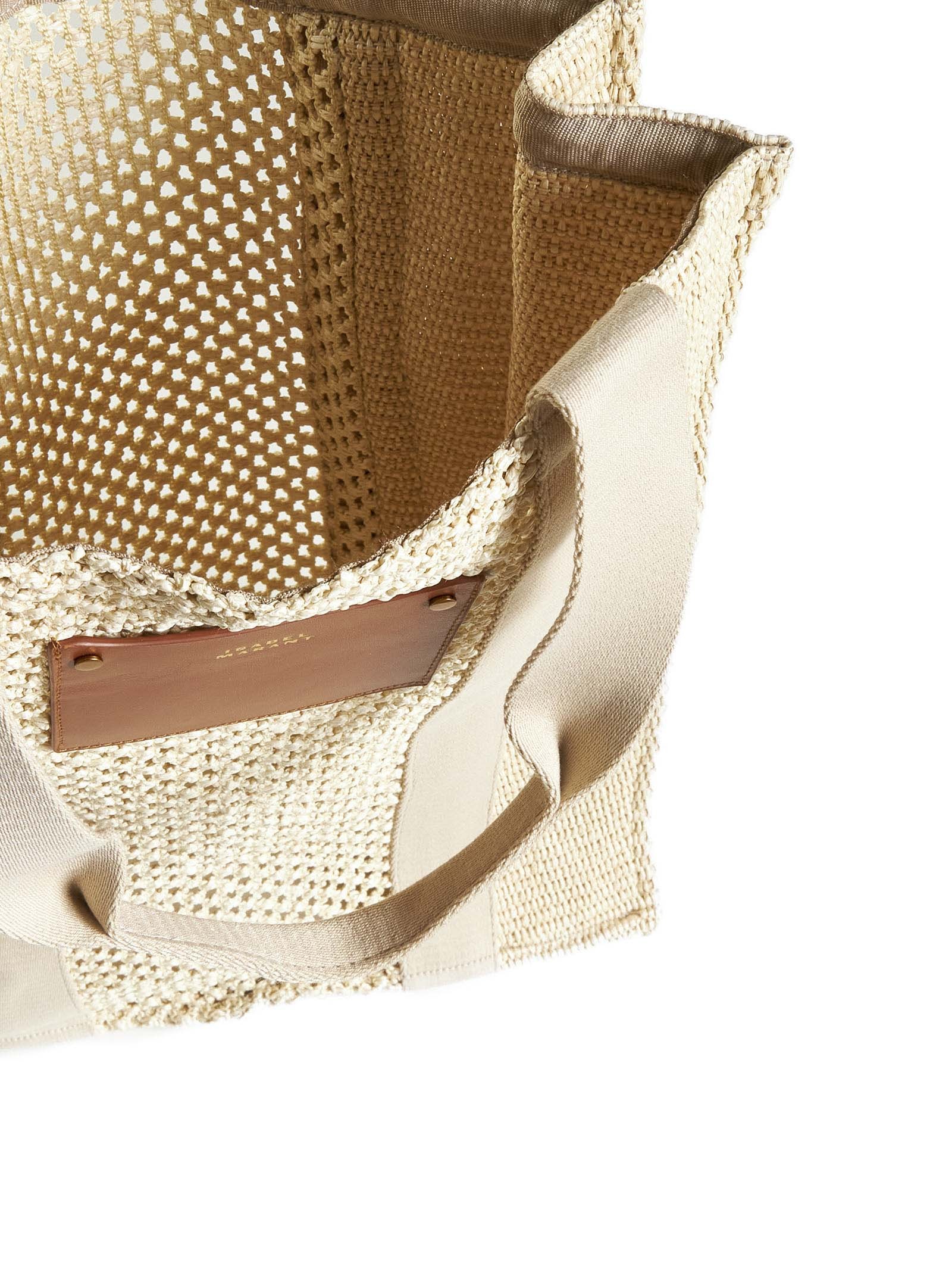 Isabel Marant Aruba Small Beige Raffia Handbag In White