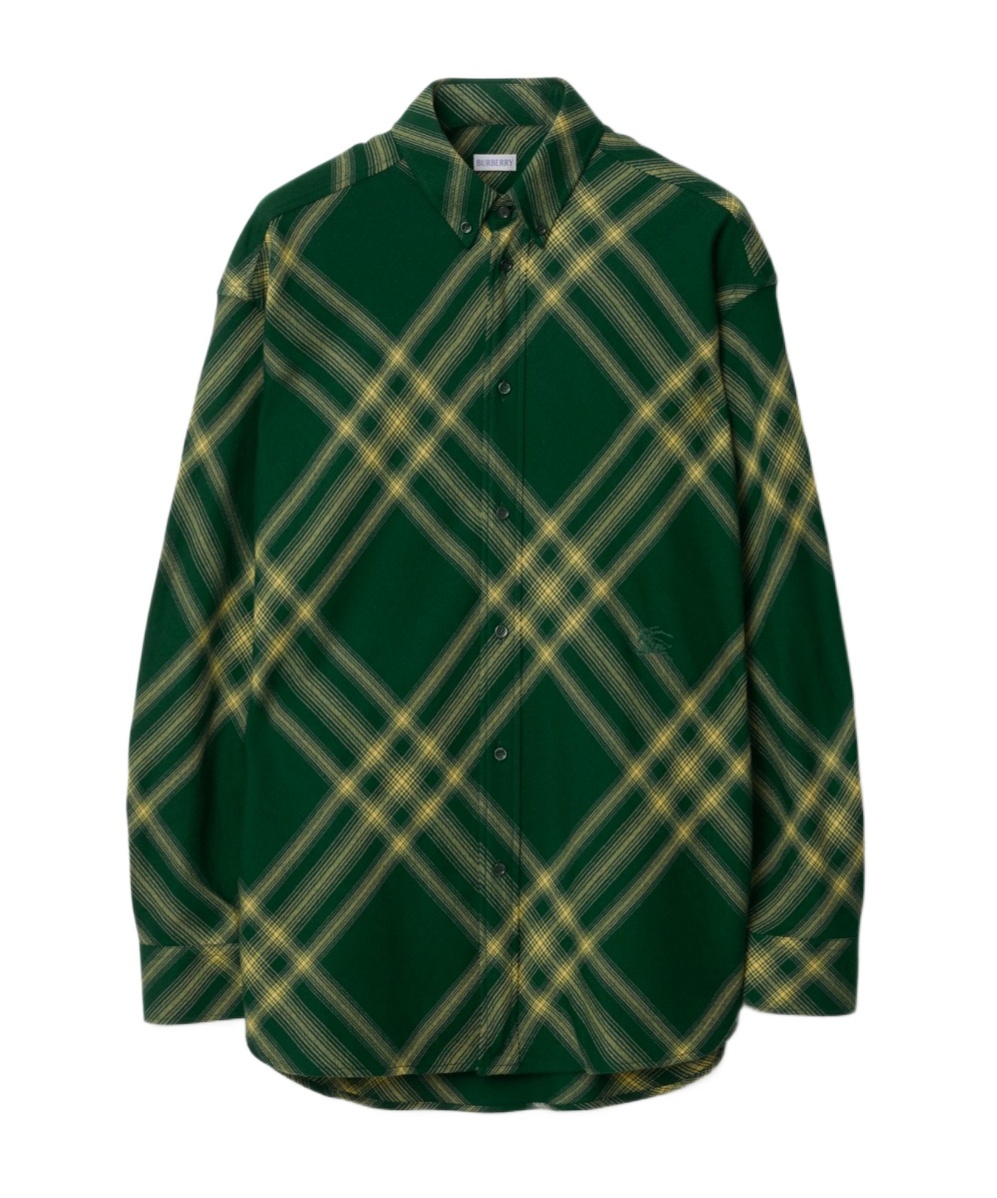 Burberry Check Wool Tailored Jacket In Green
