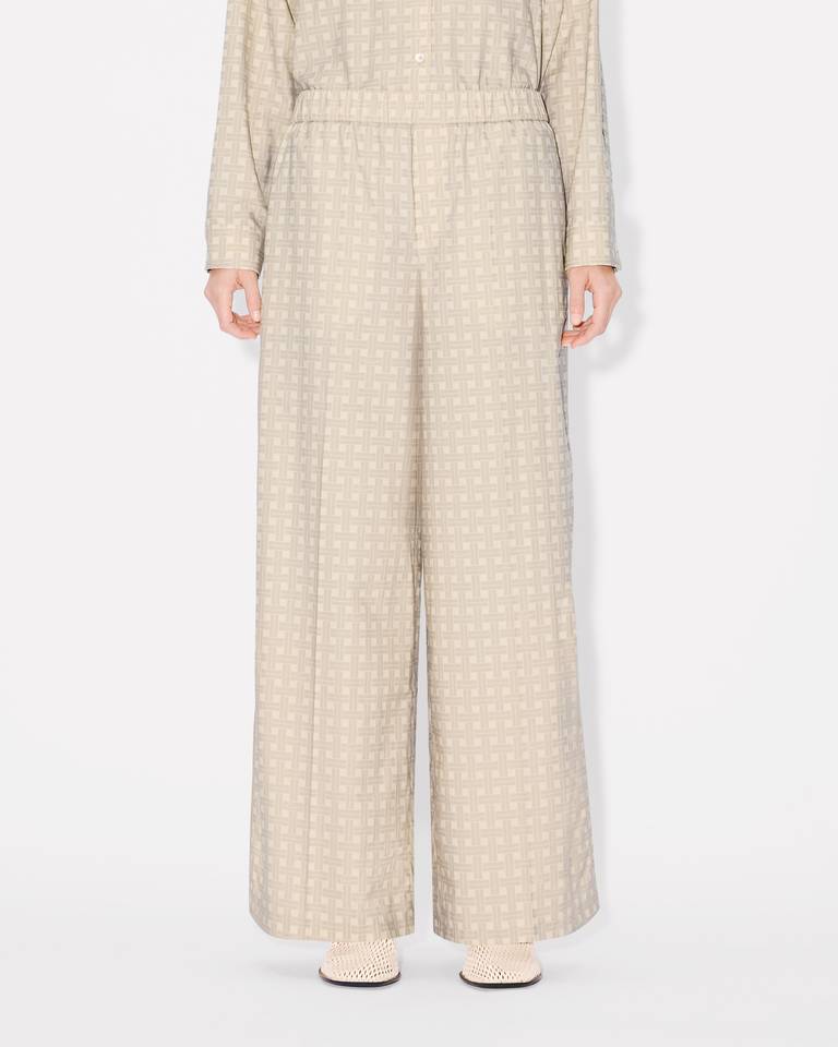 Kenzo Pattern-jacquard Trousers In Nude