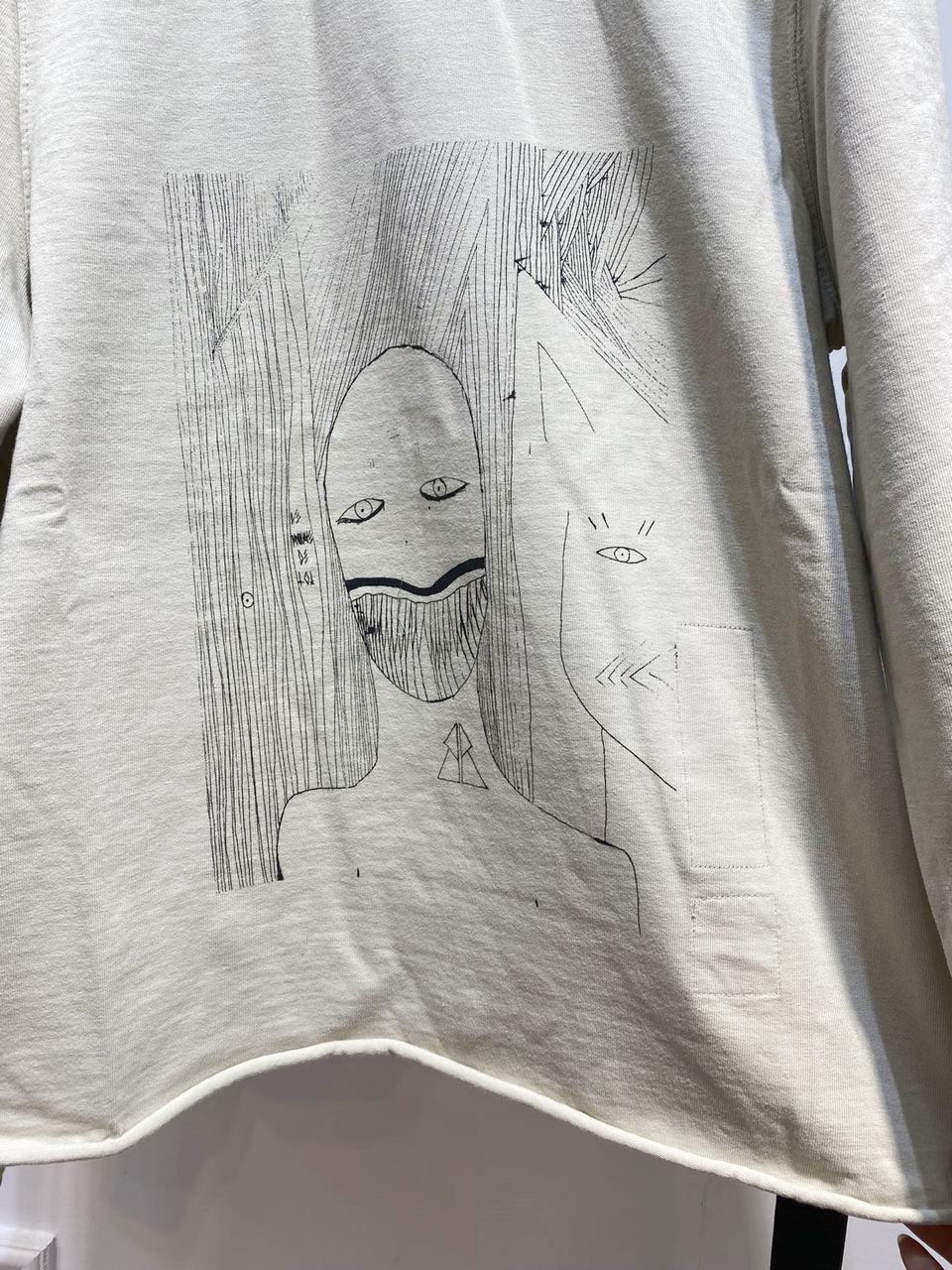 Rick Owens Drkshdw Logo Long-sleeved T-shirt In Gray