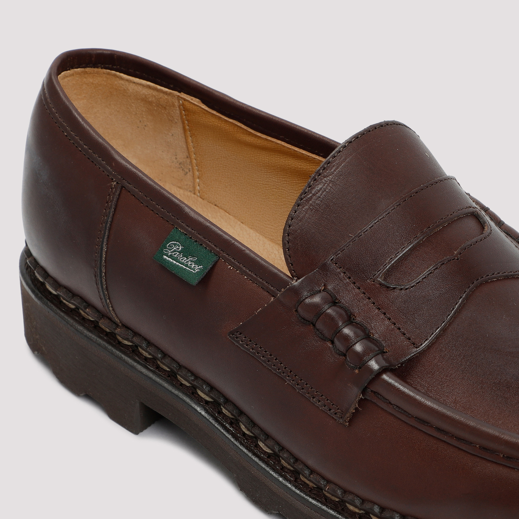 Paraboot Leather Reims Penny Loafers In Black