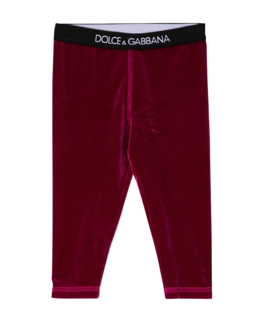 Dolce & Gabbana Dolce Gabbana Kids Logo Waistband Leggings In Red