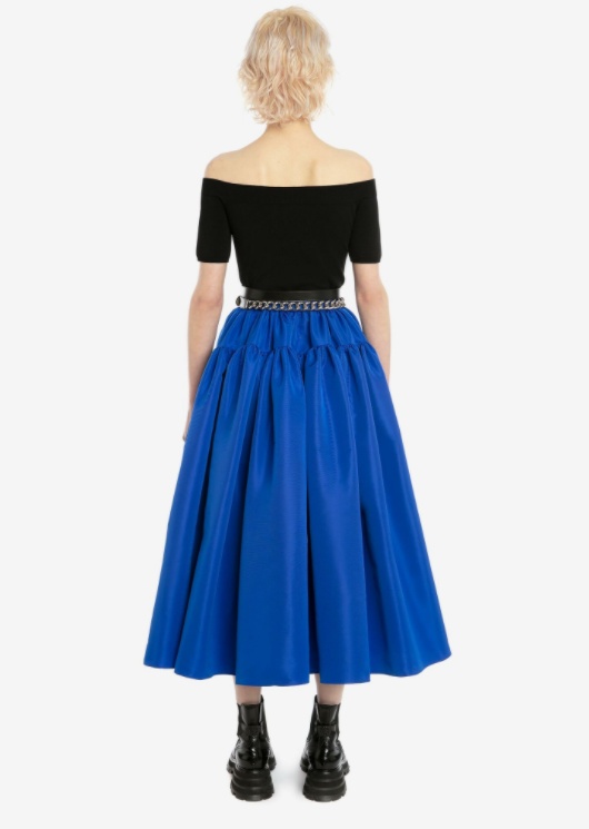 Alexander Mcqueen Amq Knt Swtr Ss Off Shldr  Strtch Visc K In Black