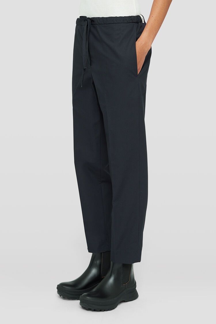 Shop Jil Sander Drawstring Trousers In Black