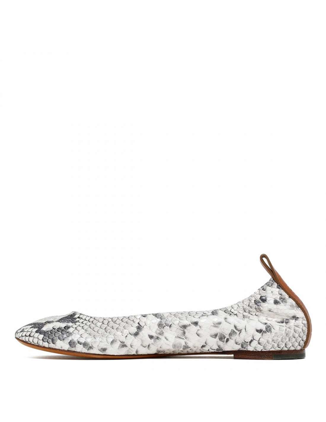 Lanvin Embossed Ballet Flats In White
