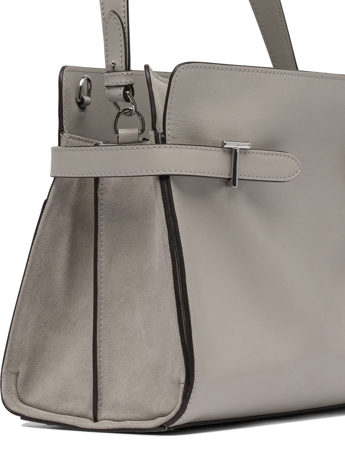 Le Tanneur Large Shoulderbag In Smooth Leather And Nubuck
